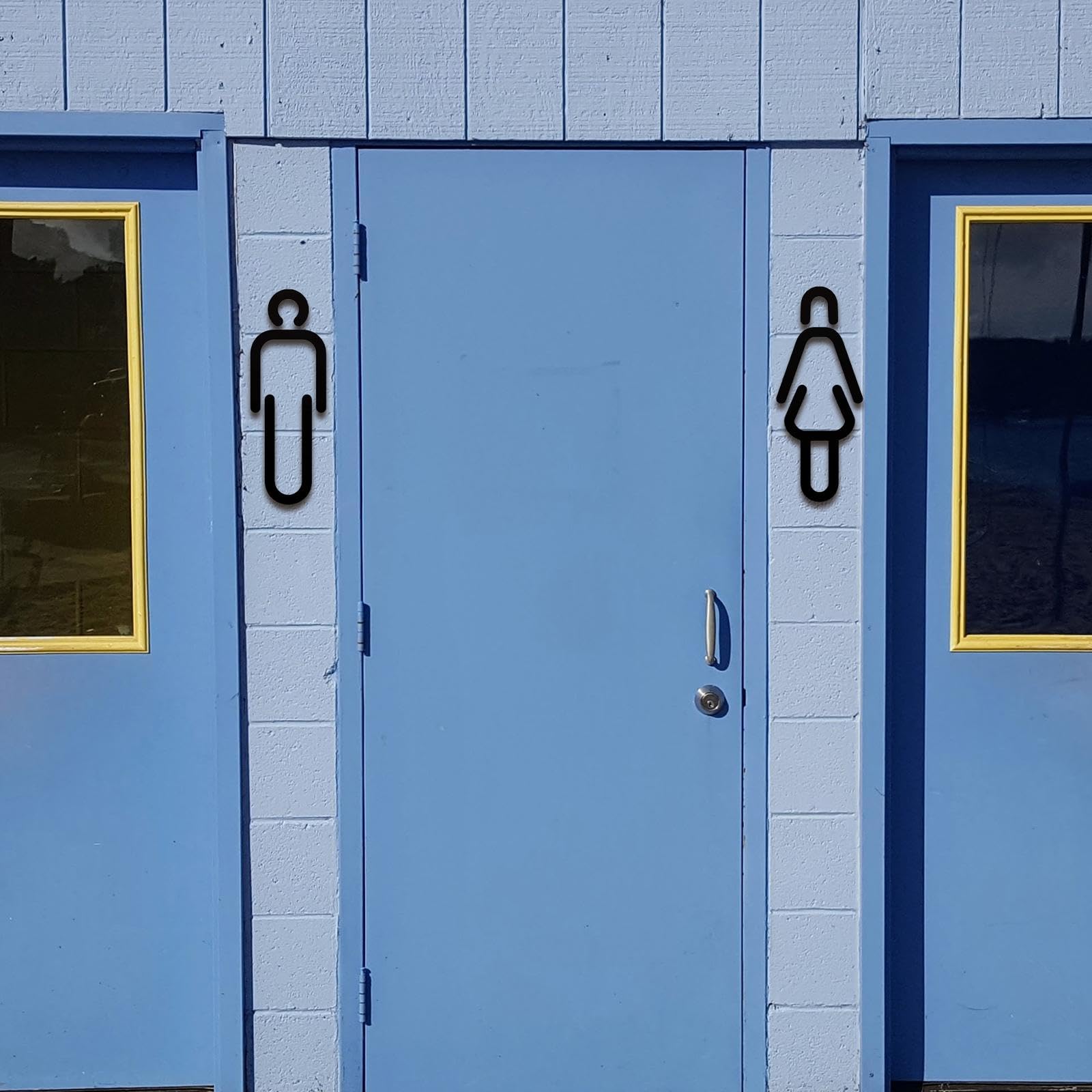 F Fityle Maschio Femmina Toilette Segno WC Adesivi 3D Luogo Pubblico Bagno Segno Decalcomanie Toilette Segnaletica Bordo Toilette Porta Segno per Bar Centro, Un nero
