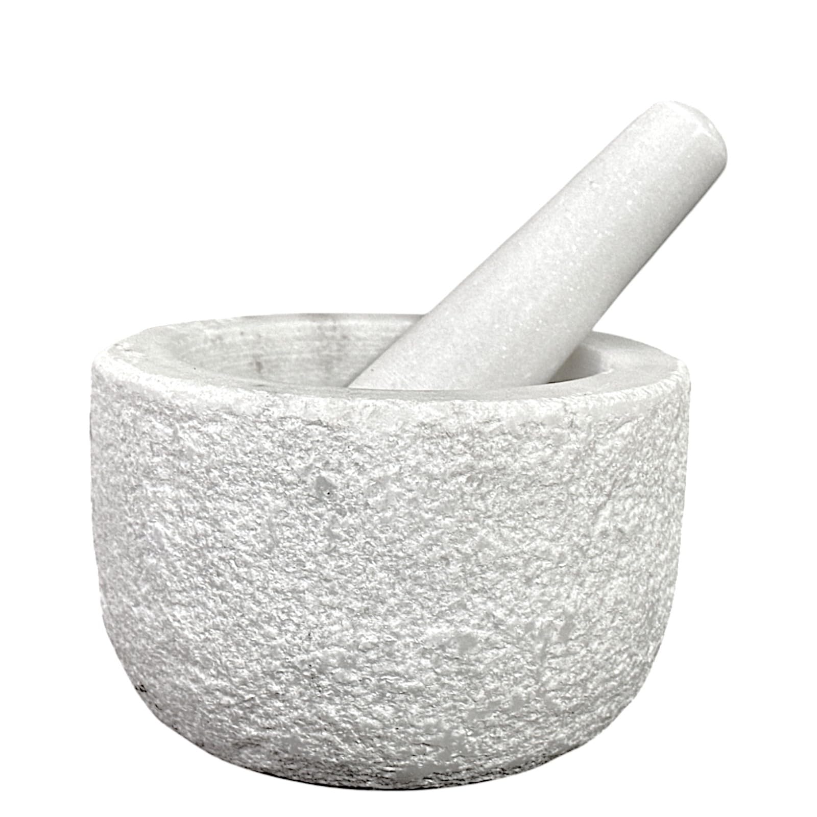 CBAM Mortaio Marmo Bianco Carrara Martellato Pestello in Marmo Mortar Home Art Ø 14cm