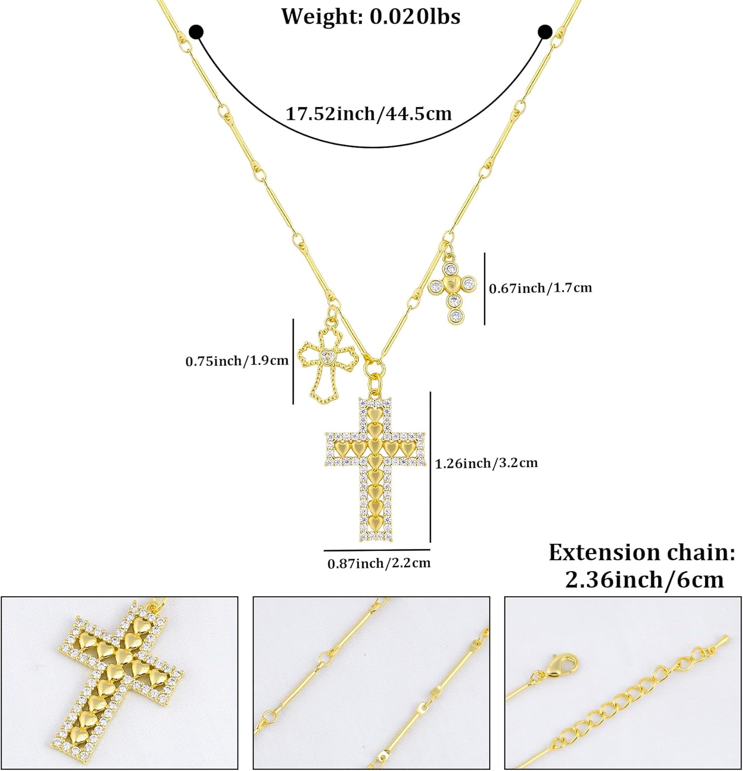 Gold Heart Butterfly Pendant Necklace for Women 14K Gold Plated Cute Sun Moon Star Rainbow Cross Seashell Flower Key Charm Necklaces Adjustable Link Chain Insect Trendy Party Jewelry Gift for Women - Image 2