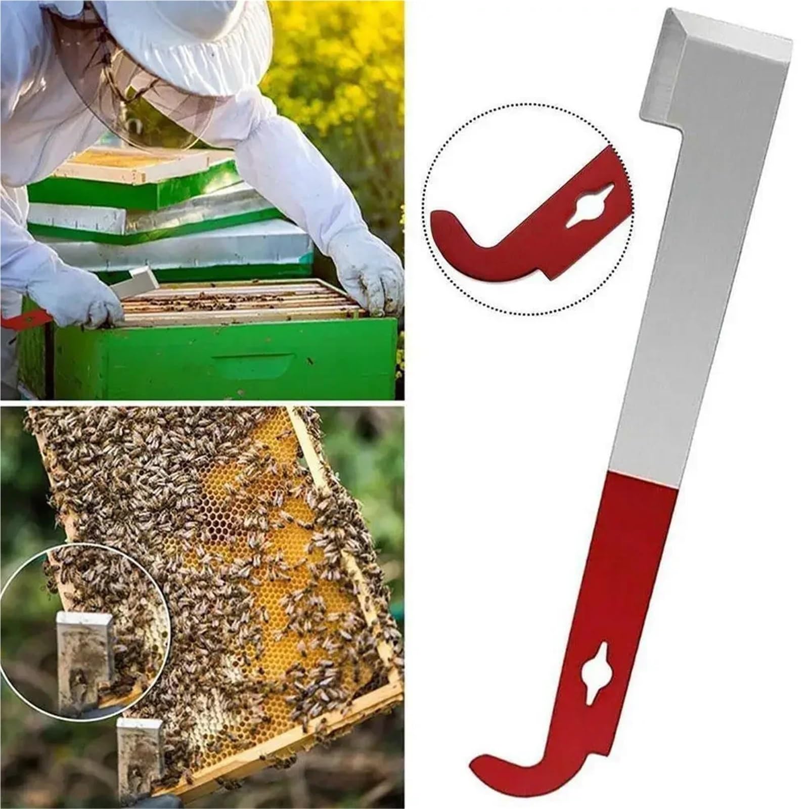 Narzędzia pszczelarskie, Zestaw Narzędzi Do Uli Ze Stali Nierdzewnej, 4 Części, Podnośnik Ek, Krajalnica Miodu, Skrobaczka Ula, Narzędzia I Akcesoria Pszczelarskie