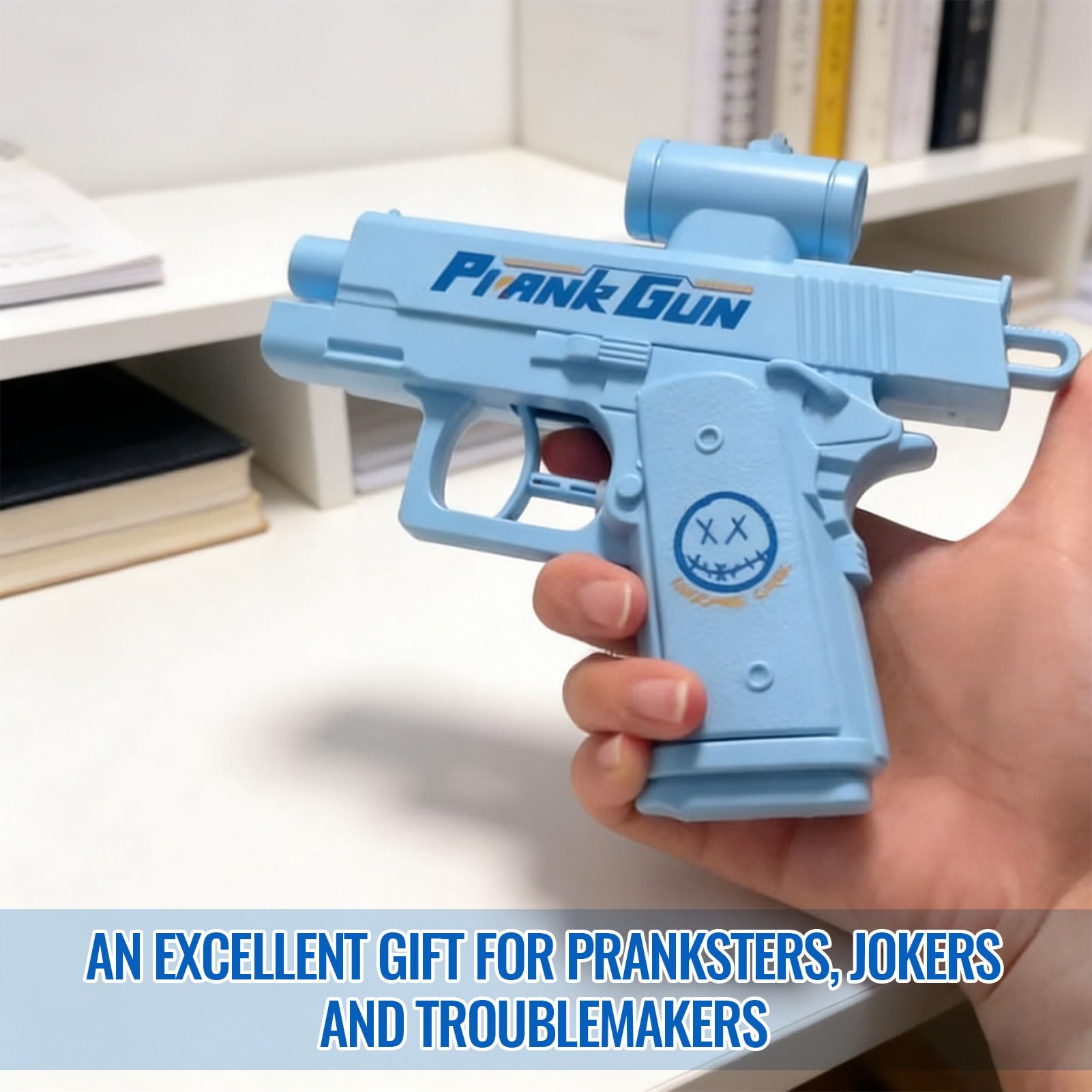 Prank Water Gun, Reverse Water Gun, Funny Two-Way Squirt Gun, Prank Trick Game Summer Toy Hilarious Gift for Parties Friend Summer Fun (Blue) — view 2