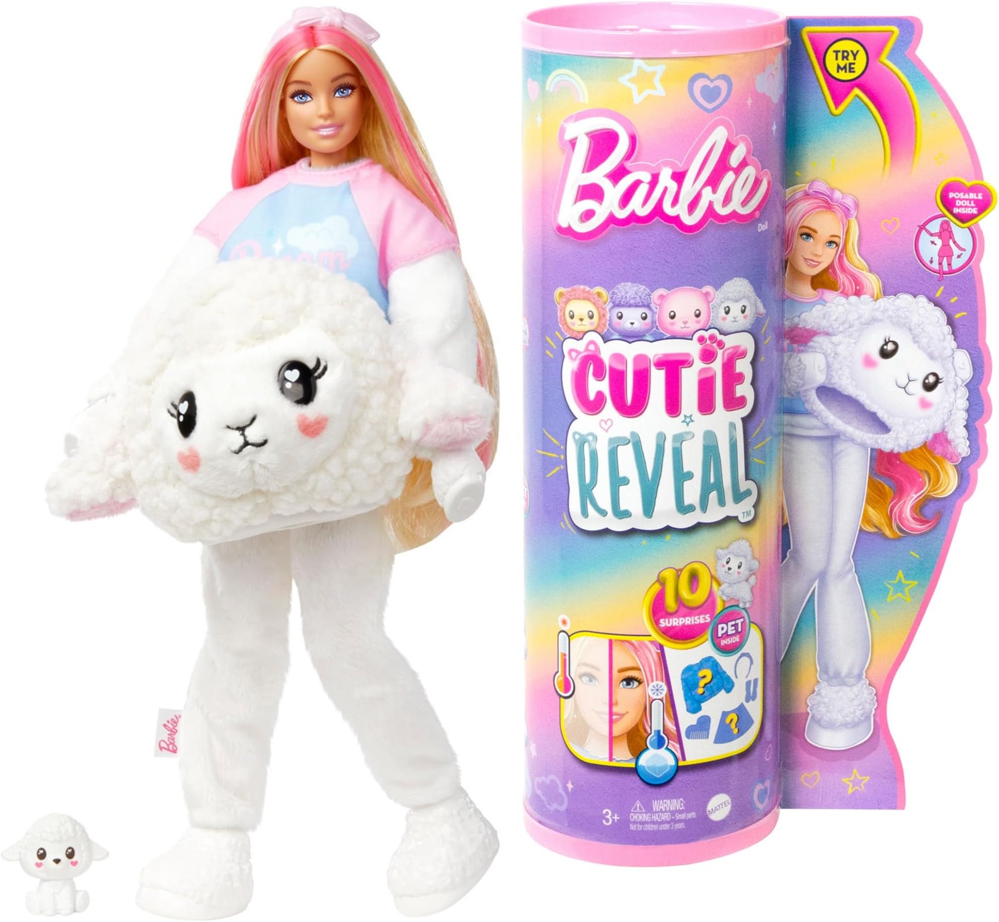 バービー(Barbie) キュートアップ! きぐるみバービー ひつじ 【着せ替え人形】【ドール&アクセサリー】 【3才~】 HKR03