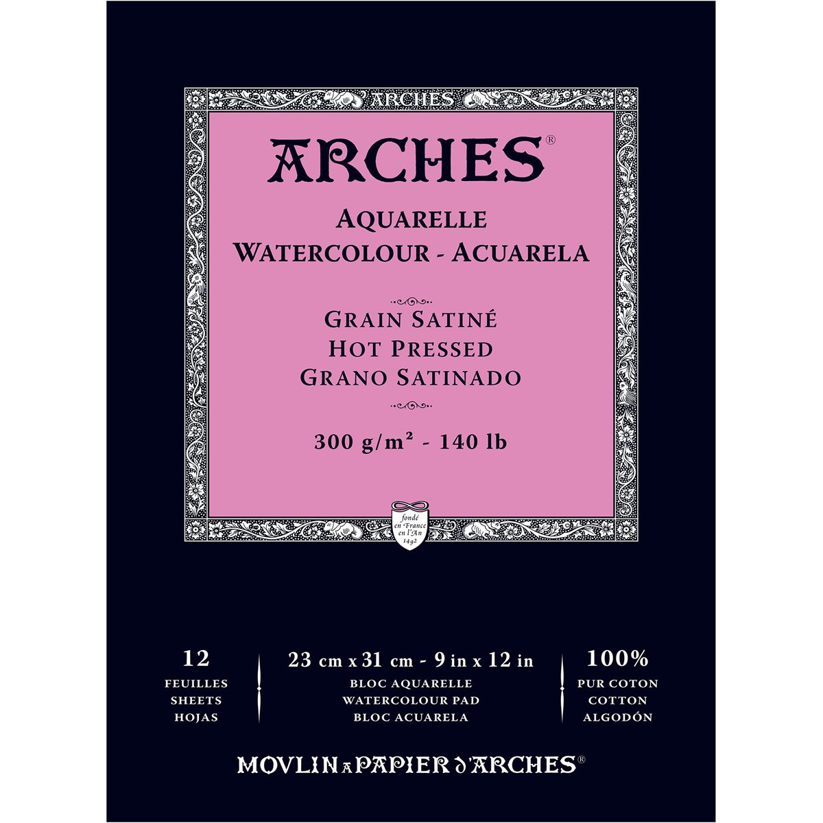 Arches Watercolor Paper Pad, 140 Pound, Hot Press, 9"X12"- Buy Online In Bahamas At Desertcart - 33839111.