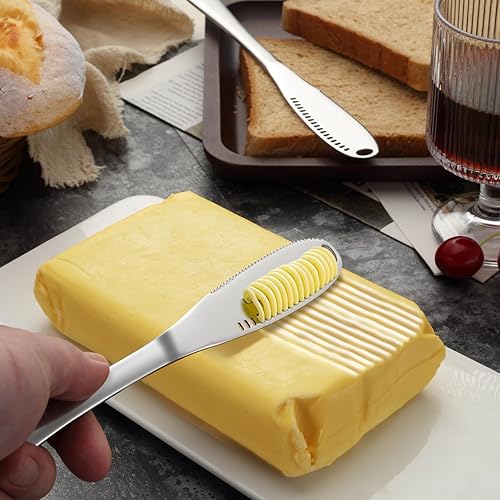 Miniatura 5 de Juego de 6 cuchillos de mantequilla plateados, esparcidor de cuchillos de mantequilla altamente pulido, cuchillo esparcidor de acero inoxidable,