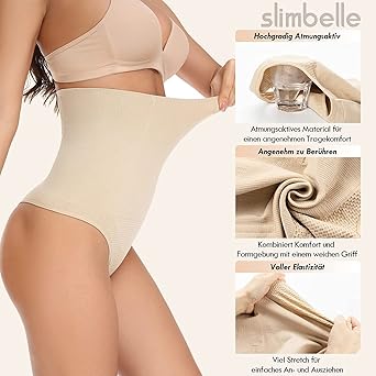 Guaina Contenitiva Donna Perizoma Modellante - Slip Thong Vita Alta Per Pancia Piatta E Silhouette Snella - Foto 6