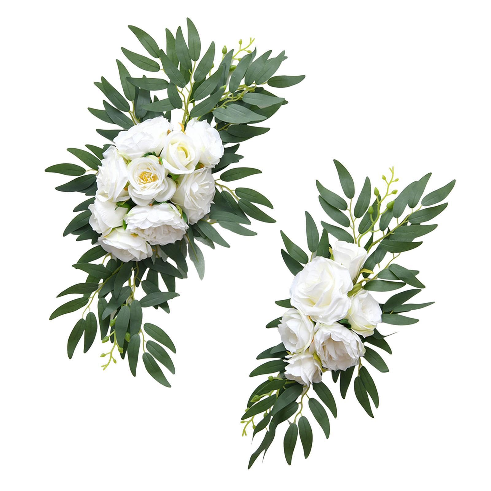 HOIXZCS Unique Wedding Arch Flowers Swag Stand Lifelike Silk Floral Arrangement Essential For Wedding Decorations And Party Backdrops Artificial Floral Swag, White