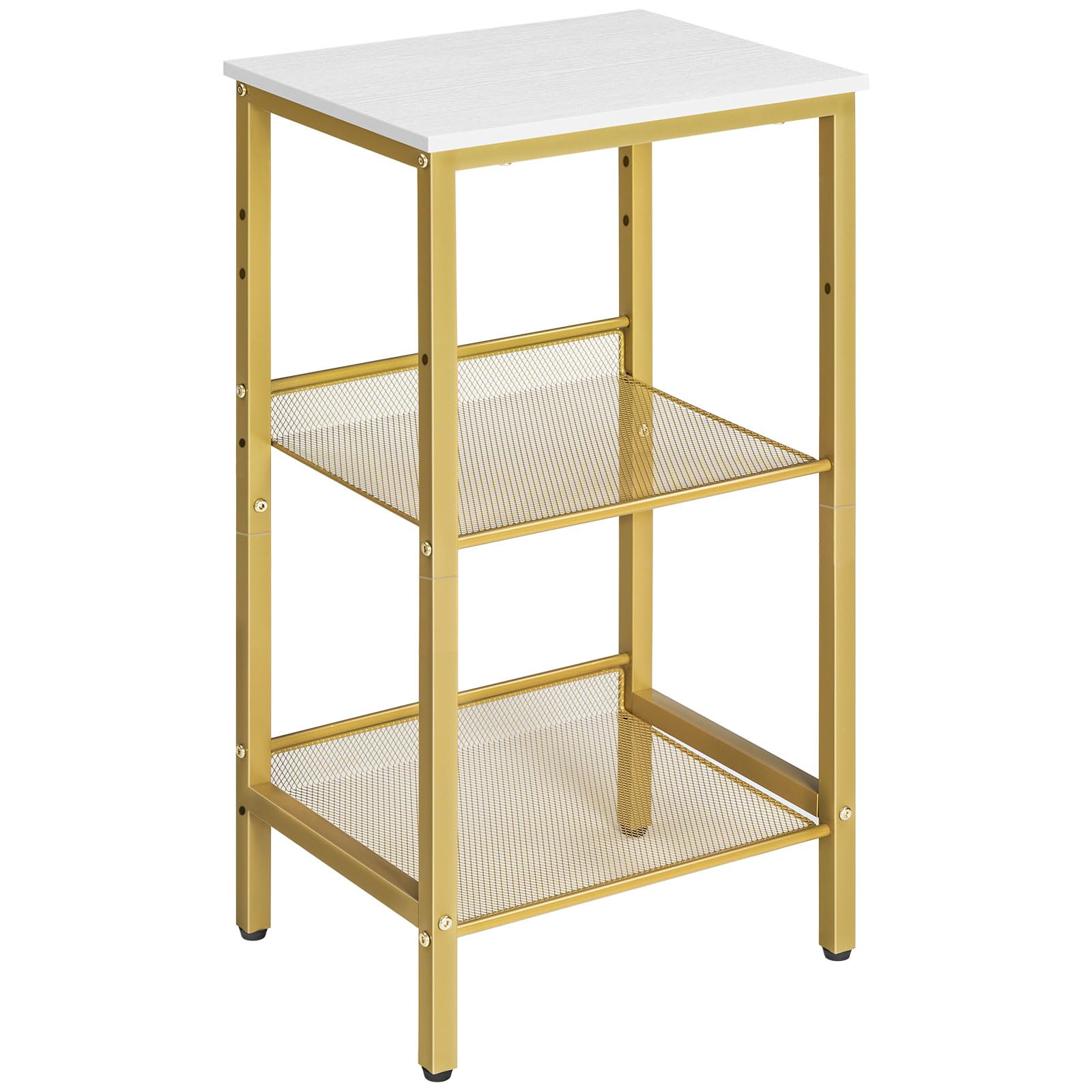 HOOBRO Side Table 3-Tier Tall End Telephone Table with Adjustable Mesh Shelves Small Entryway Stand for Living Room