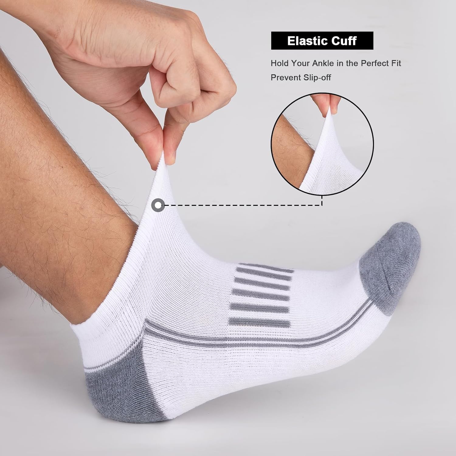 eallco 12 Pairs Mens Ankle Socks Athletic Running Low Cut Breathable Cushioned Comfort Casual Socks - Image 5