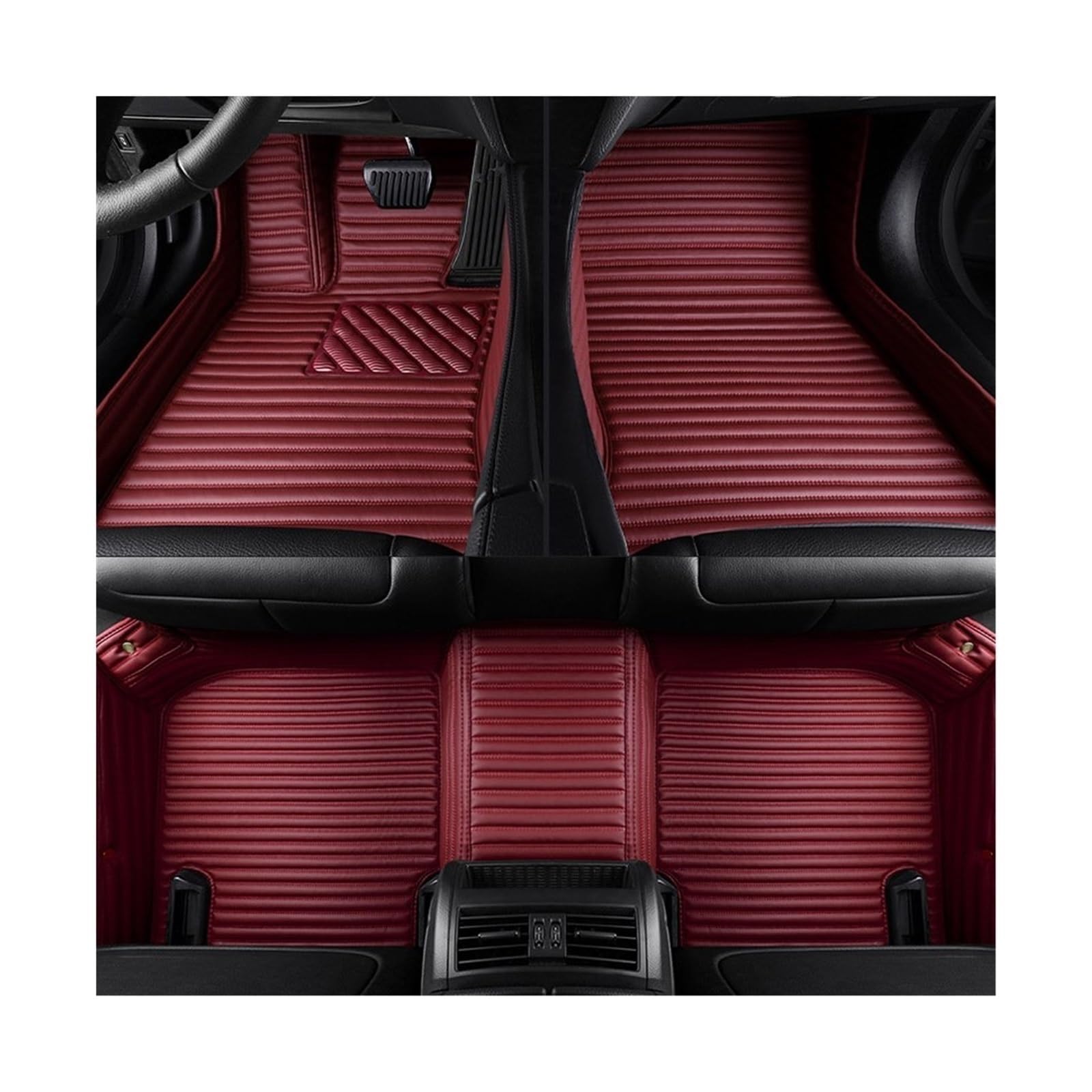 Tapis de voiture en cuir PU rayé haut de gamme pour CLA C117 - 5