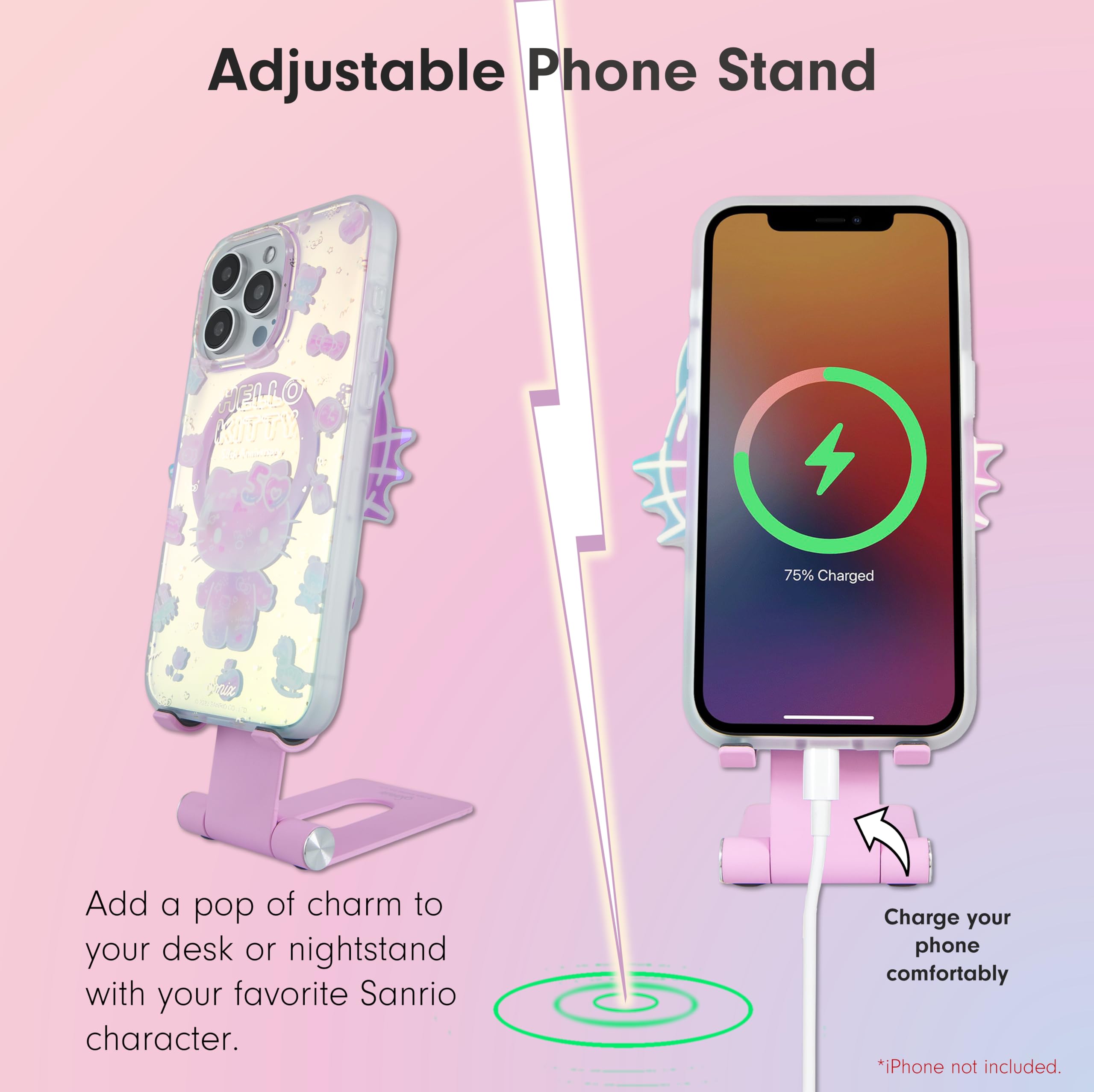 Sonix x Sanrio Character Phone Stand | Adjustable Cell Phone Holder, Desk Stand, Dock | Hello Kitty 50th Anniversary