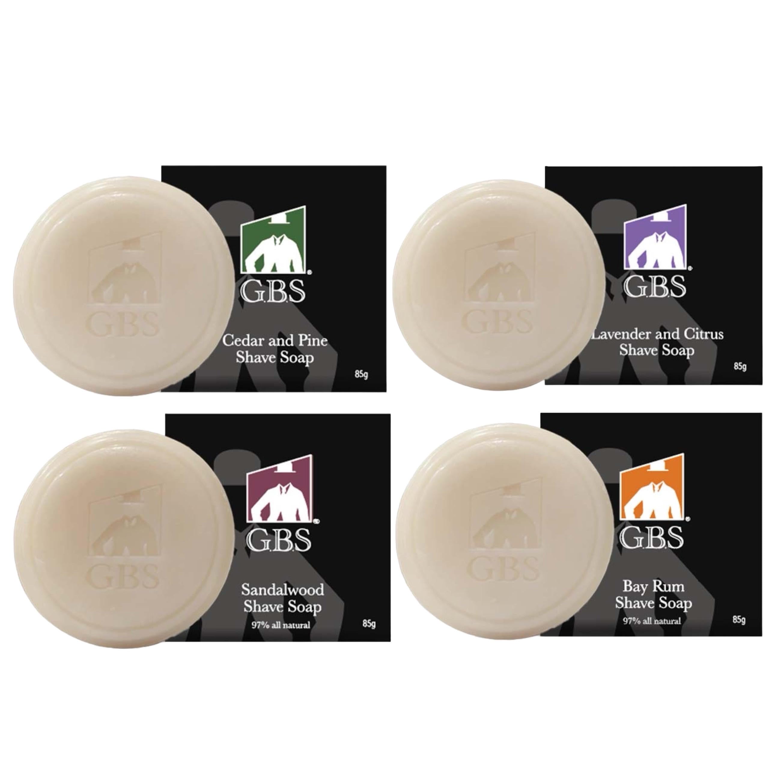 G B S Mens Shaving Soap Pack 97 All Natural Enriched With Shea Butter Glycerin Creates Rich Lather