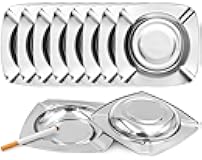 10 Pcs Stainless Ash Tray, Great for Smokeless Ashtray Indoor, Smoke Removing Ashtrays for Smokers, Smokeless Ashtray for Home(Square, 4.3