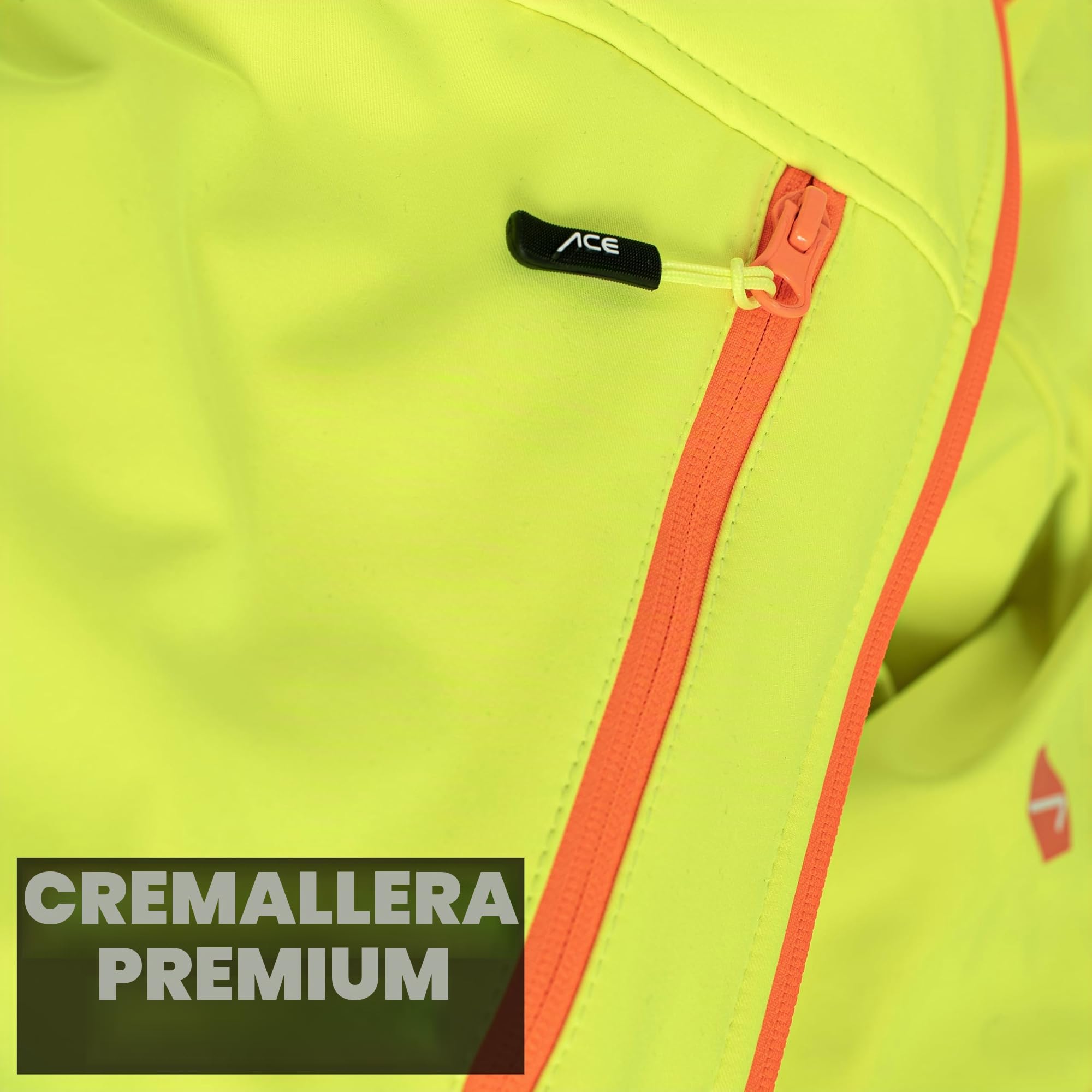 ACE Neon Lite Chaqueta de alta visibilidad - chaqueta softshell de advertencia incl. reflectores y capucha desmontable - EN ISO 20471