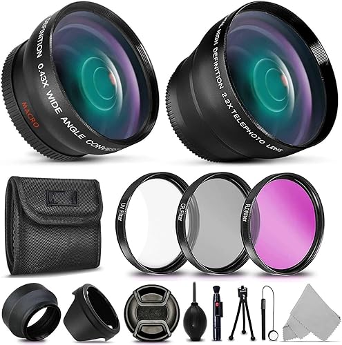 Kit de accesorios esenciales de 2.047 in para Nikon D500, D750, D7200 D7100 D5300 D5200 D5100 D810 D610 D3300 D3200 D3100 D7000 D800 D600 4x D3x