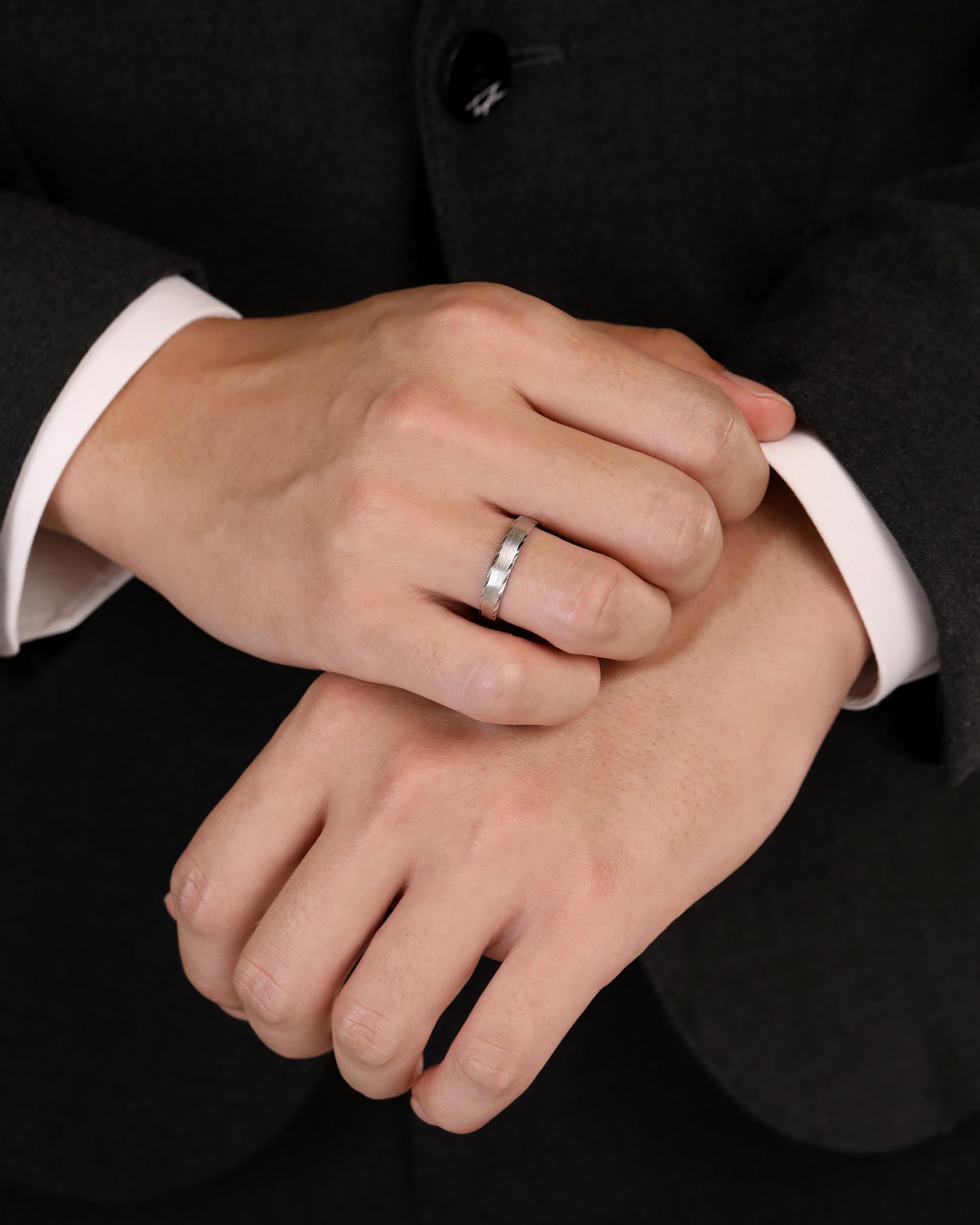 Meissa Eheringe Silber 925 Verlobungsring Paar Partnerringe Verstellbar für Sie und Ihn Damenring 3,2mm & Herrenring 4mm Trauring Paarpreis Geschenk Valentinstag