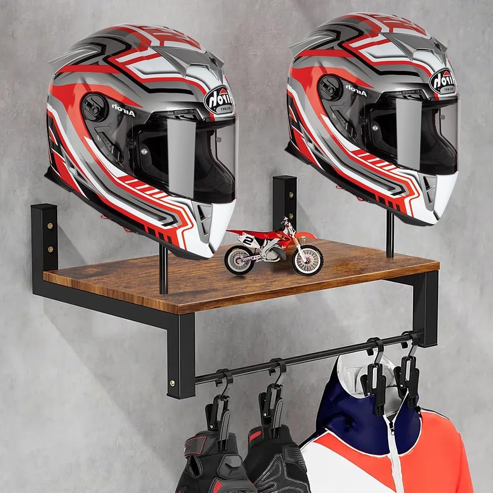 Uchwyt na kask ścienny, uchwyt na kask z 4 haczykami na rękawiczki motocyklowe, uchwyt na kask motocyklowy, uchwyt na kask motocyklowy z podpórką na płyty, organizer do prezentacji, do kasku