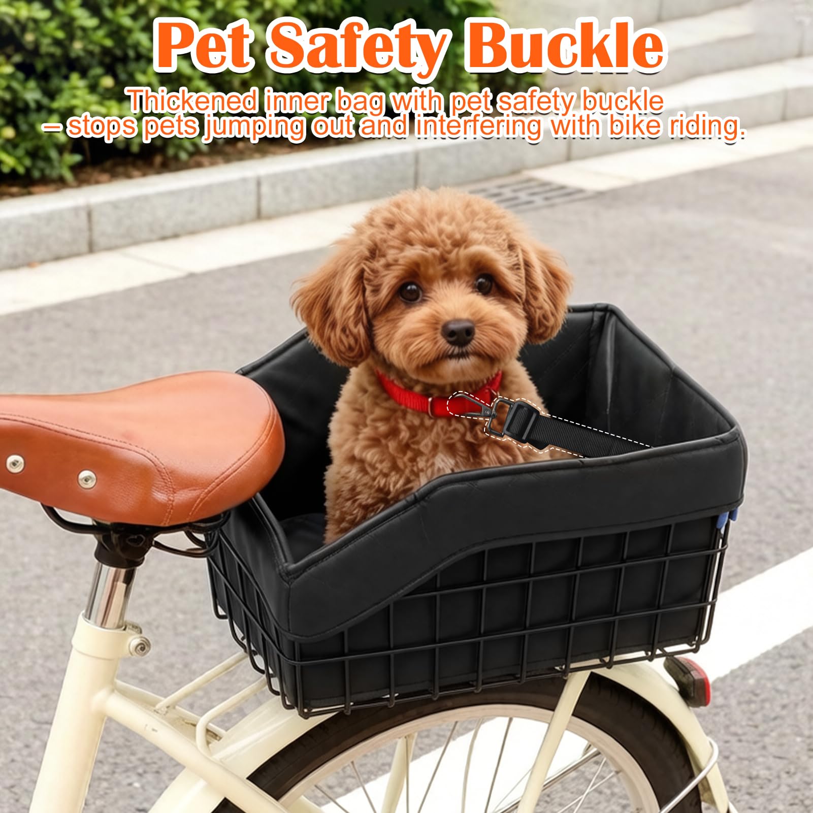 Cesta Trasera para Bicicleta Plegable Impermeable Gran Capacidad con Bolsa Gruesa y Red de Carga