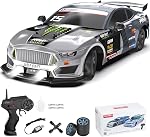 Dollox Remote Control Car 1/16 Scale RC Drift Car 2.4GHz 4WD High Speed 18+KM/H Vehicle with LED Lights and Spray, Extra Drifting Tires Racing Vehicle Toys Birthday Gifts for Adults Boys (Silver)
