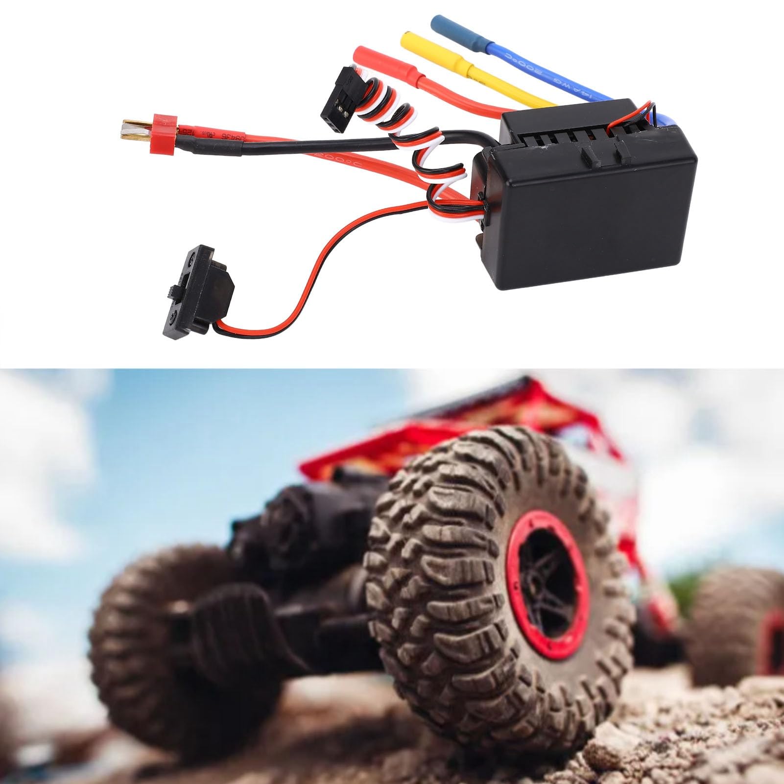 60A ESC Brushless Impermeabile, 5,8 V 3 A BEC, Scheda di Programma Regolabile, per Auto e Barche RC in Scala 1/10, Controller Motore ad Alte Prestazioni