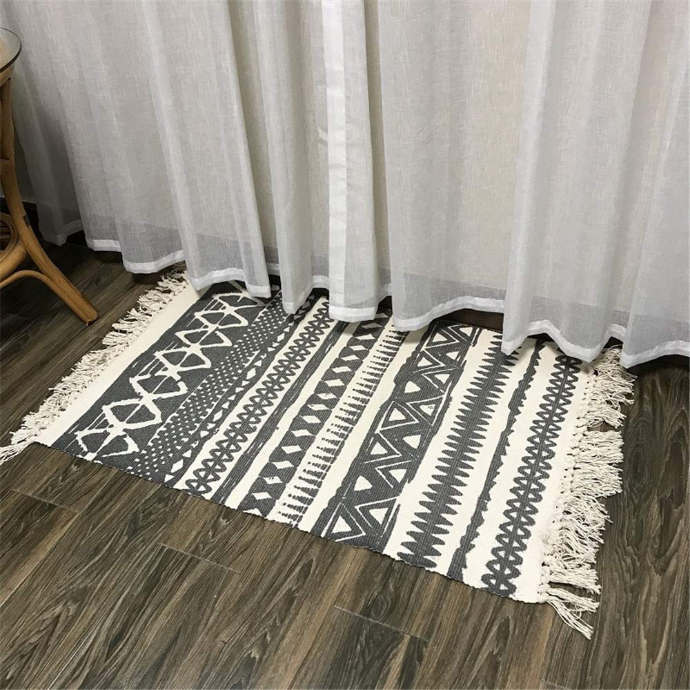 Area Rug Carpet Handmade Rug, Morbuy Machine Washable Indian Floor Mats With Tassels Hand Woven Printed Kitchen Runner for Bedroom Living Room (Geometry,50x80cm)
