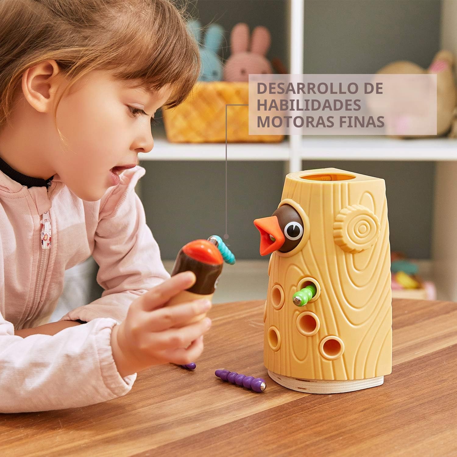 Top Bright Juguetes Magnéticos para Niños, Juego de Capturar Gusanos Montessori, Juguetes Educativos a Partir de 2, 3, 4 Años para Niños y Niñas Regalos