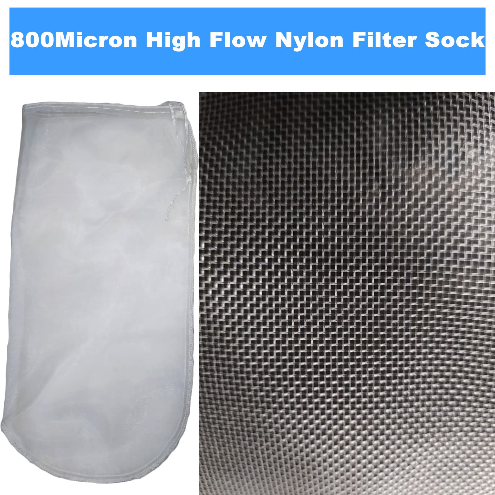 Bolsas de filtro de nylon de malla grande 800 micras 10x32 pulgadas