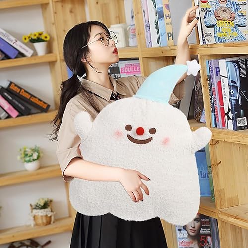 Miniatura 5 de ARELUX Bonita almohada de felpa de fantasma, suave fantasma de nieve azul de peluche, muñeco kawaii, divertido regalo de decoración de habitación