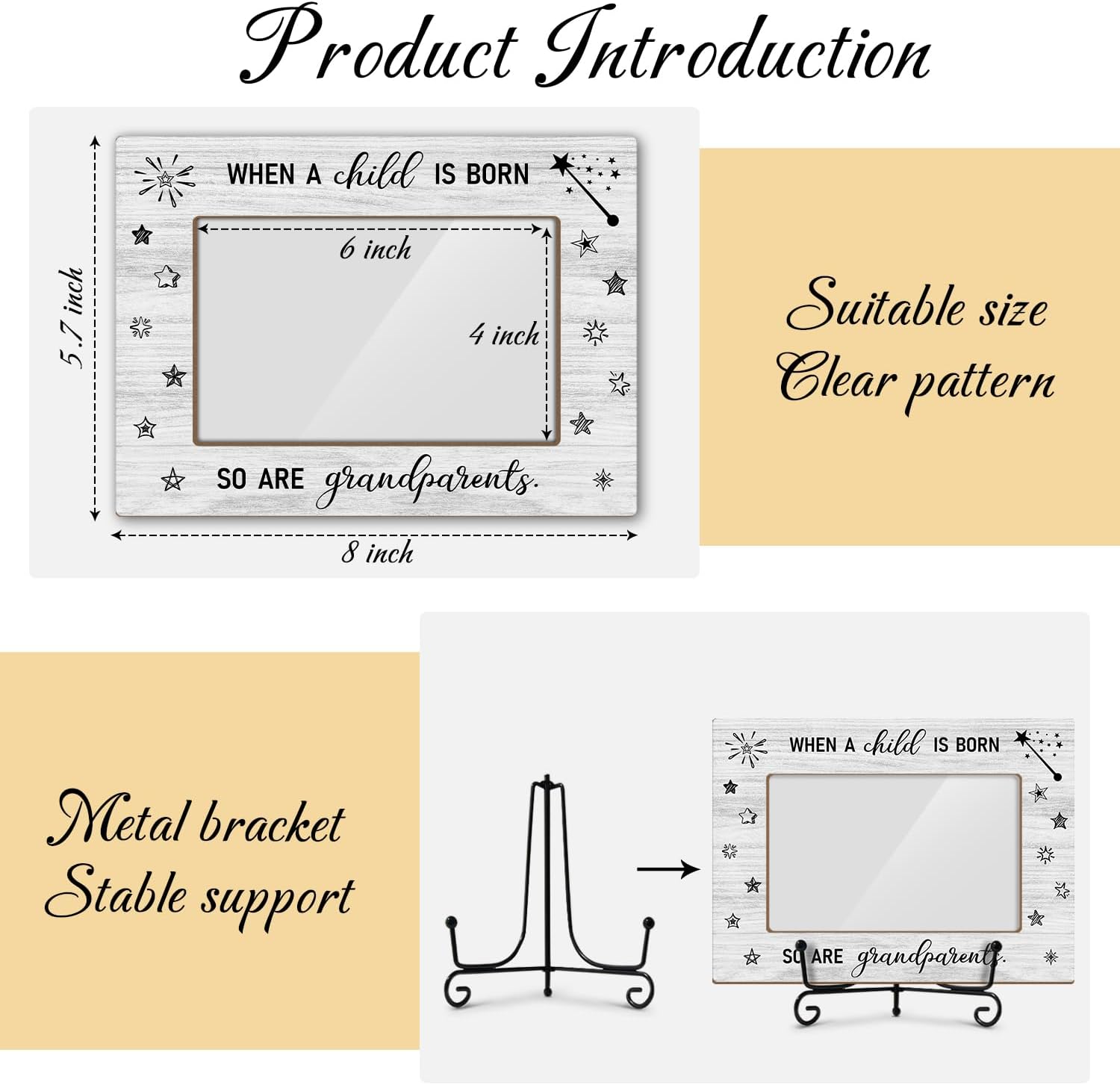 Utaqer Grandson Picture Frame, Wooden Picture Frame For Grandparents Grandma Grandpa, Picture Gifts For Birthday Retirement Holiday Thanksgiving, 4X6 Photo Frame With Stand -14 - Image 2