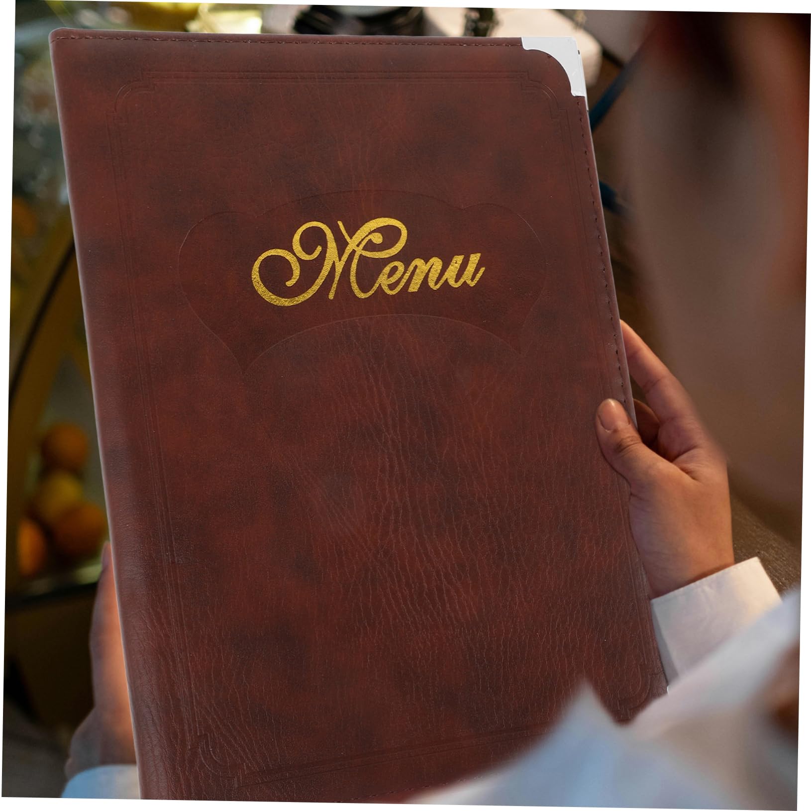Libro De Menús Práctico Para Restaurante A4 Pvc Transparente Cubierta De Cuero Café Multifuncional Portátil Para Tablas De Comidas Actualización Fácil