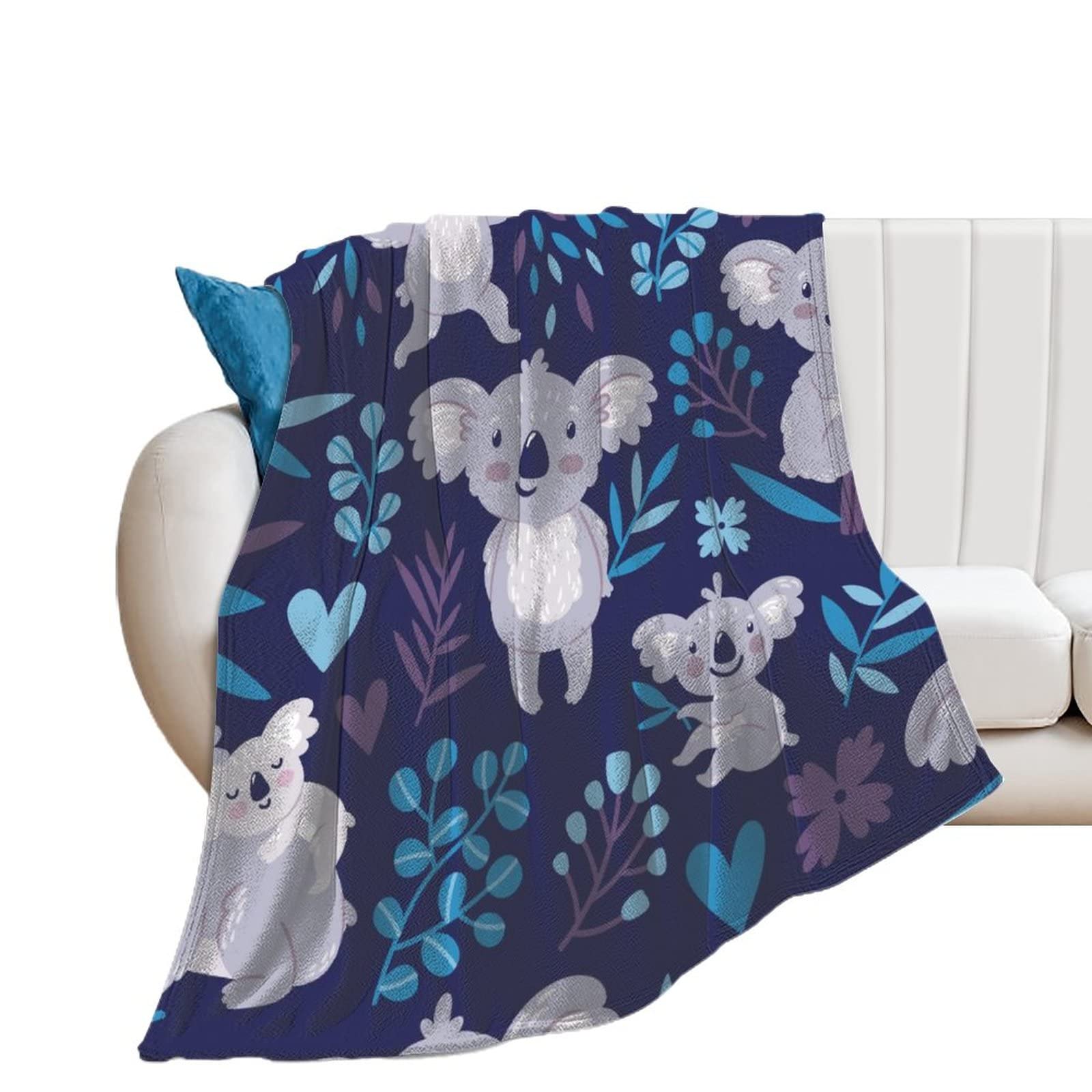 Plaid Canapé Doux Raton Laveur Couverture Polaire Flanelle 100x130 pour Vos Soirées Cocooning