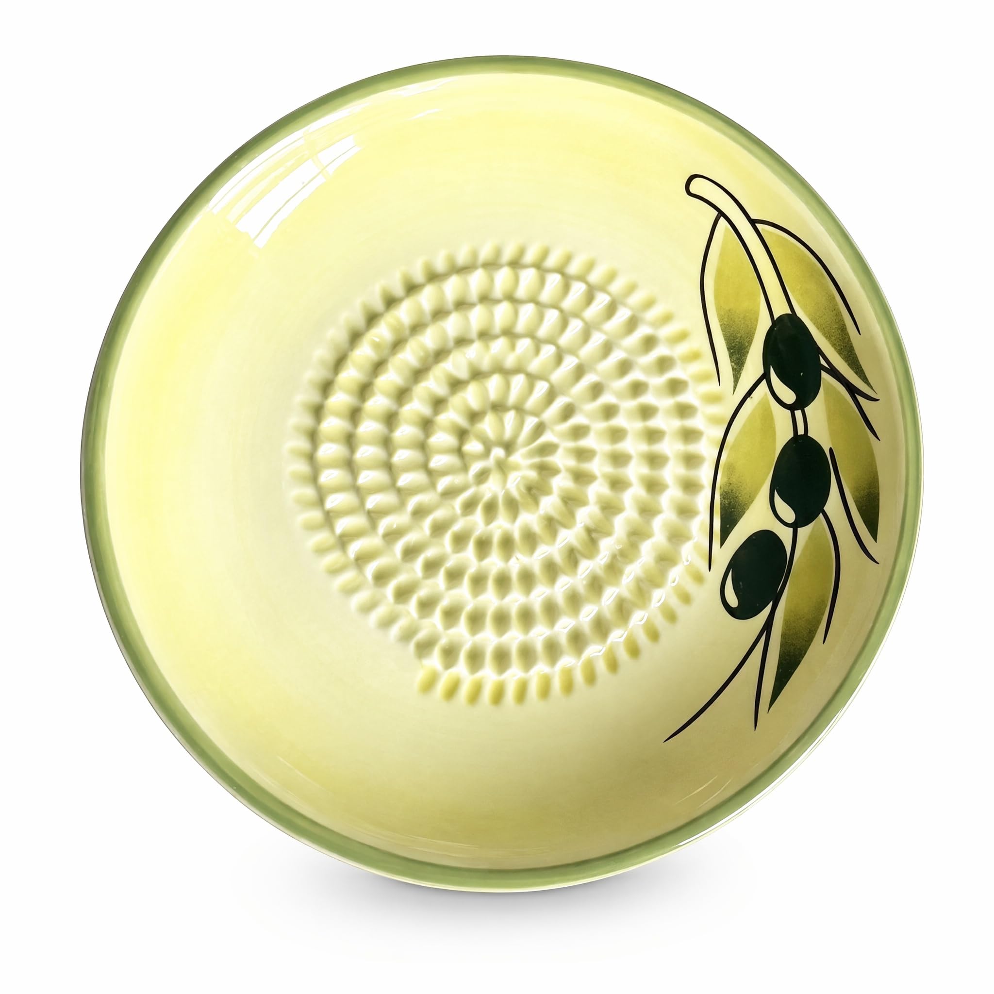 BRTNUP Ceramic Garlic Grater Plate, Handmade Painted Ceramic Grating Plate