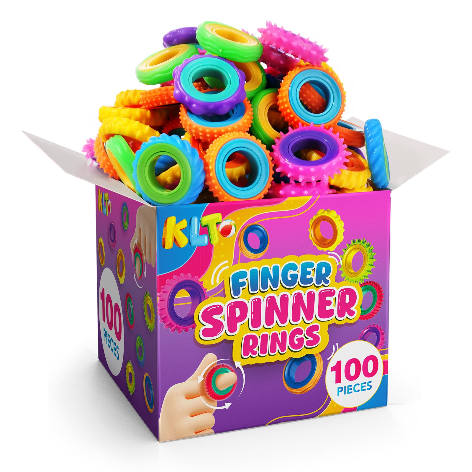 Amazon.com: KLT Fidget Toys Bulk for Kids: 100 Pack Finger Spinner