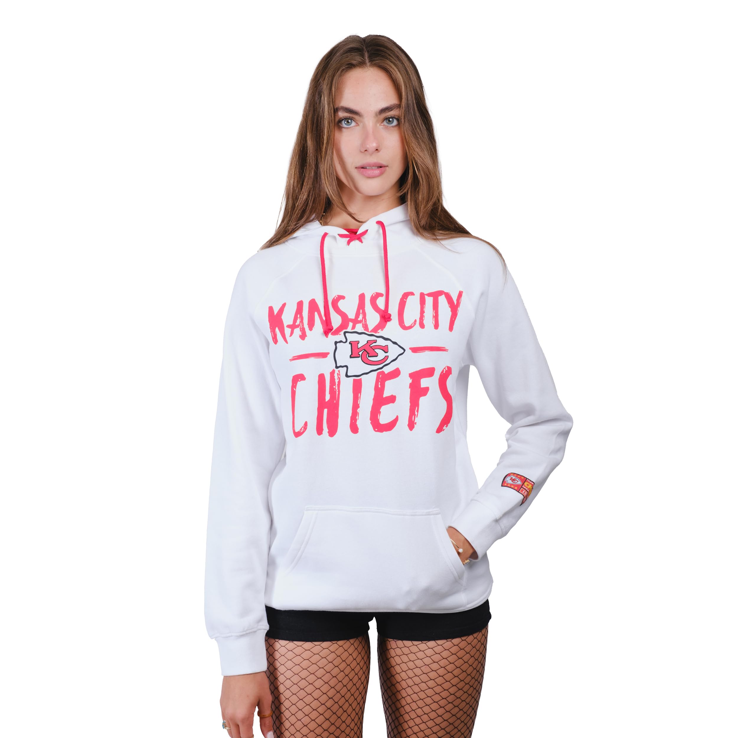 Ultra Game Women's NFL Official Super Soft Tie Neck Hoodie Sweatshirt