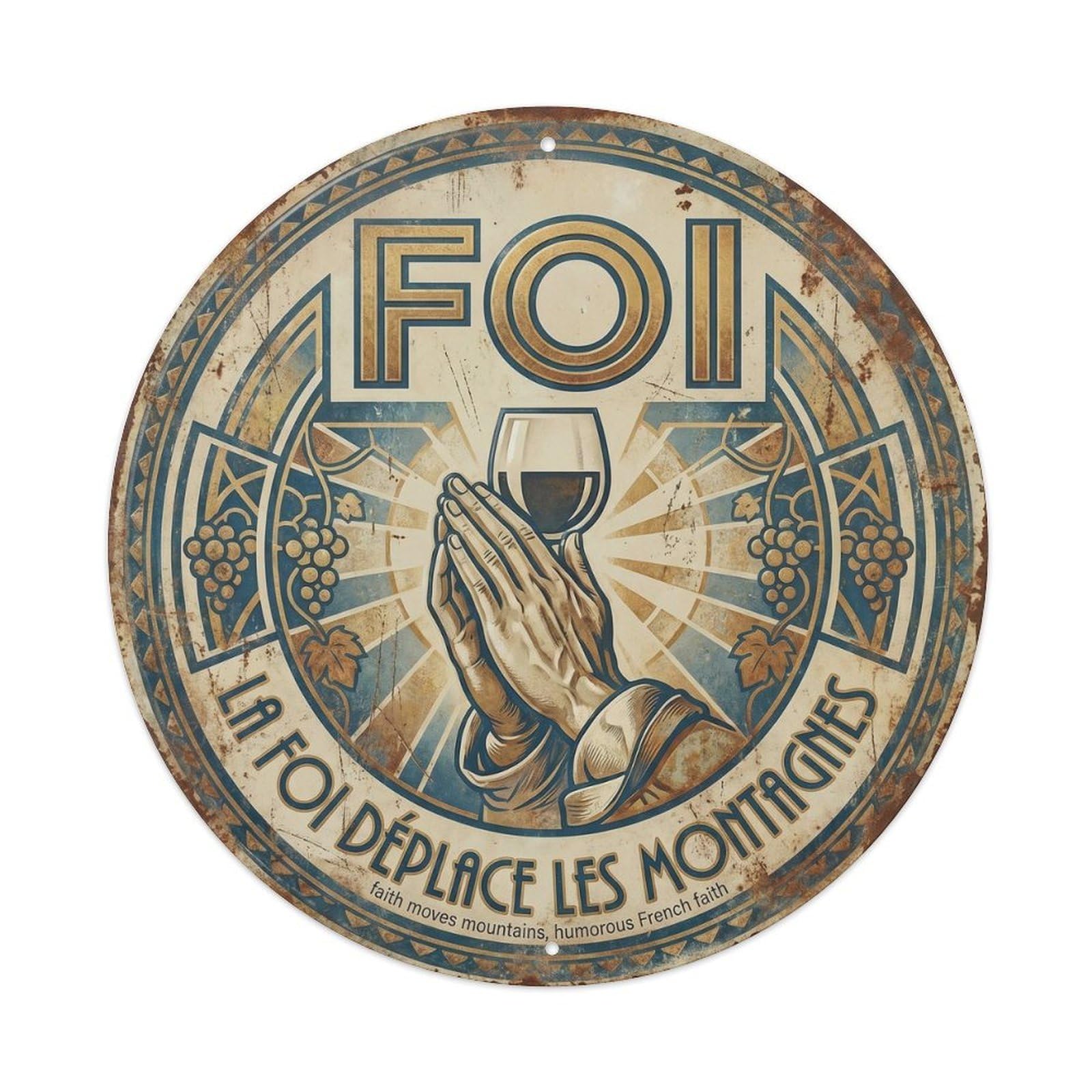 Faith Humorous Lounge Faith Vintage Metal Tin Sign Plaque Wall Decor for Cafe, Club Bar, Office, Garden Metal Poster 8x8Inch