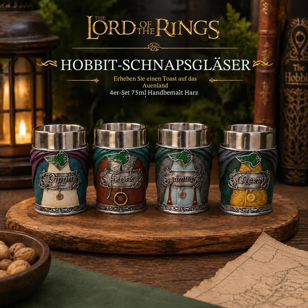 Nemesis Now B5892V2 Schnapsglas-Set, offizielles Lizenzprodukt, Herr der Ringe Hobbit, mehrfarbig, 0 cm