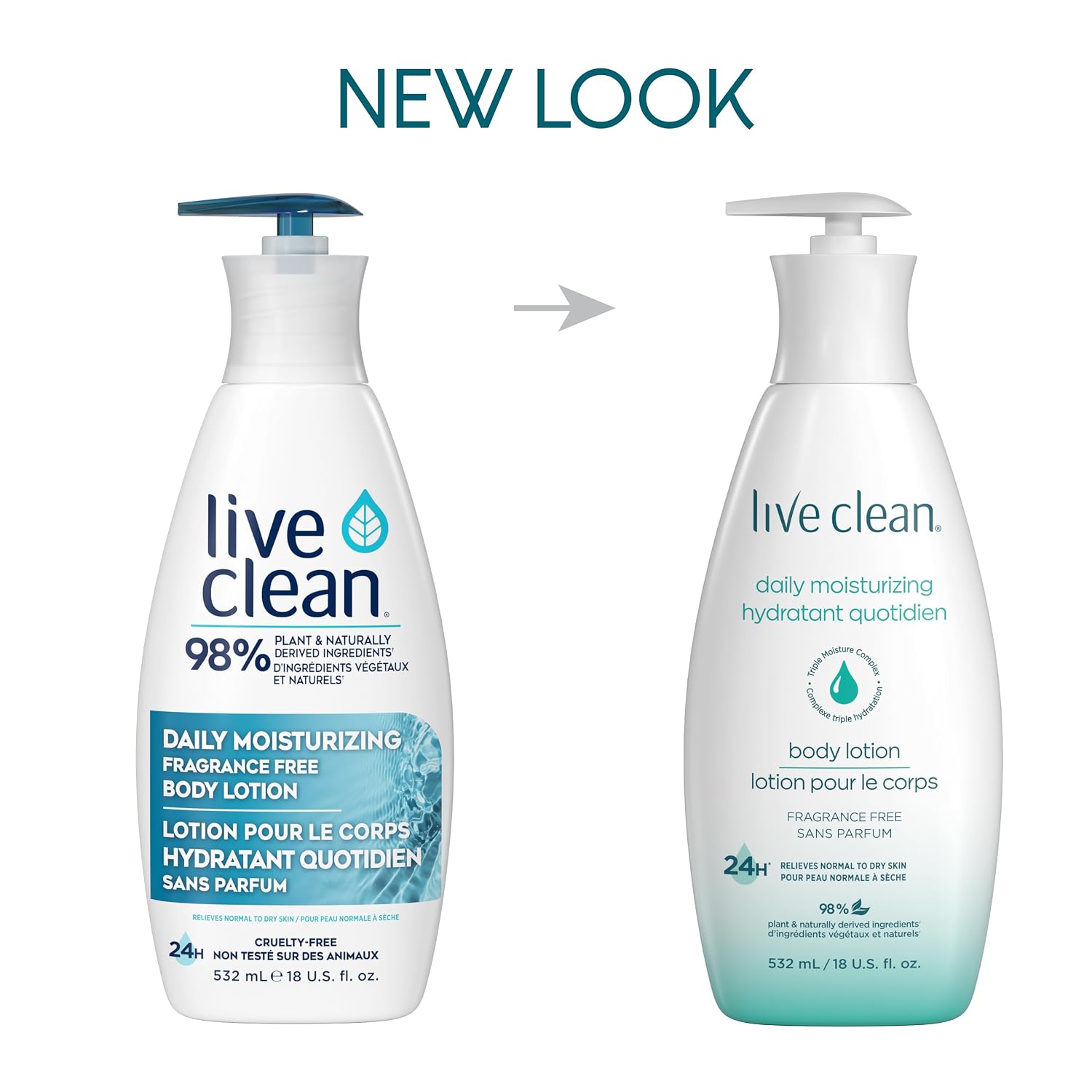 Live Clean Daily Moisturizing Body Lotion, Fragrance Free, 18 Fl Oz (Pack of 2)