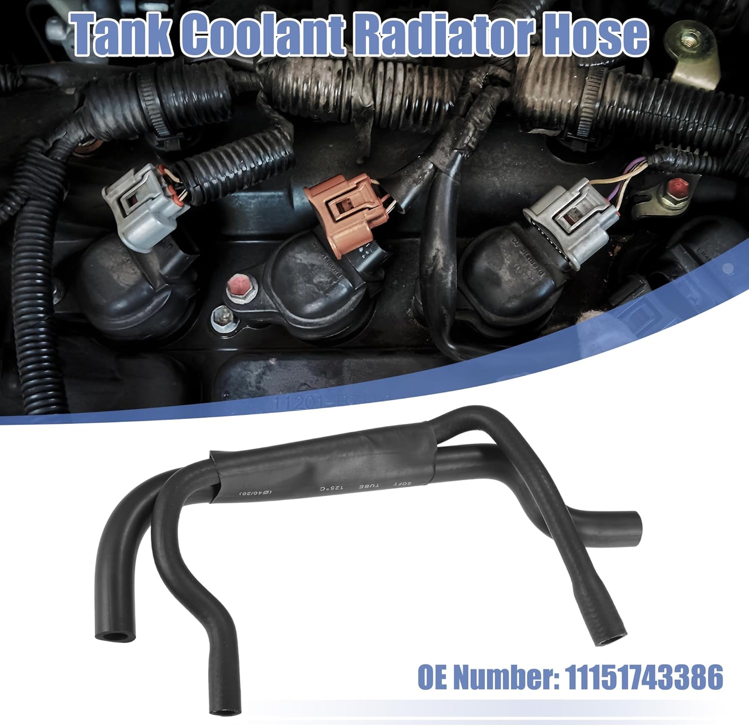 ACROPIX Heater Hose Radiator Expansion Tank Pipe Fit for BMW Z3 1996-1999 No.11151743386 - Pack of 1