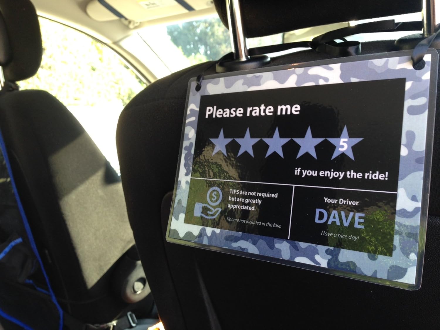 AS PRO (Set of 2) 5 Star Ratings Sign - Custom Made with Your Name Made for Uber/Lyft