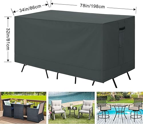 Miniatura 61 de ABCCANOPY Funda universal para mesa auxiliar de patio, para exteriores, pequeña cubierta impermeable y a prueba de polvo, marrón beige, 42 x 24 x 18
