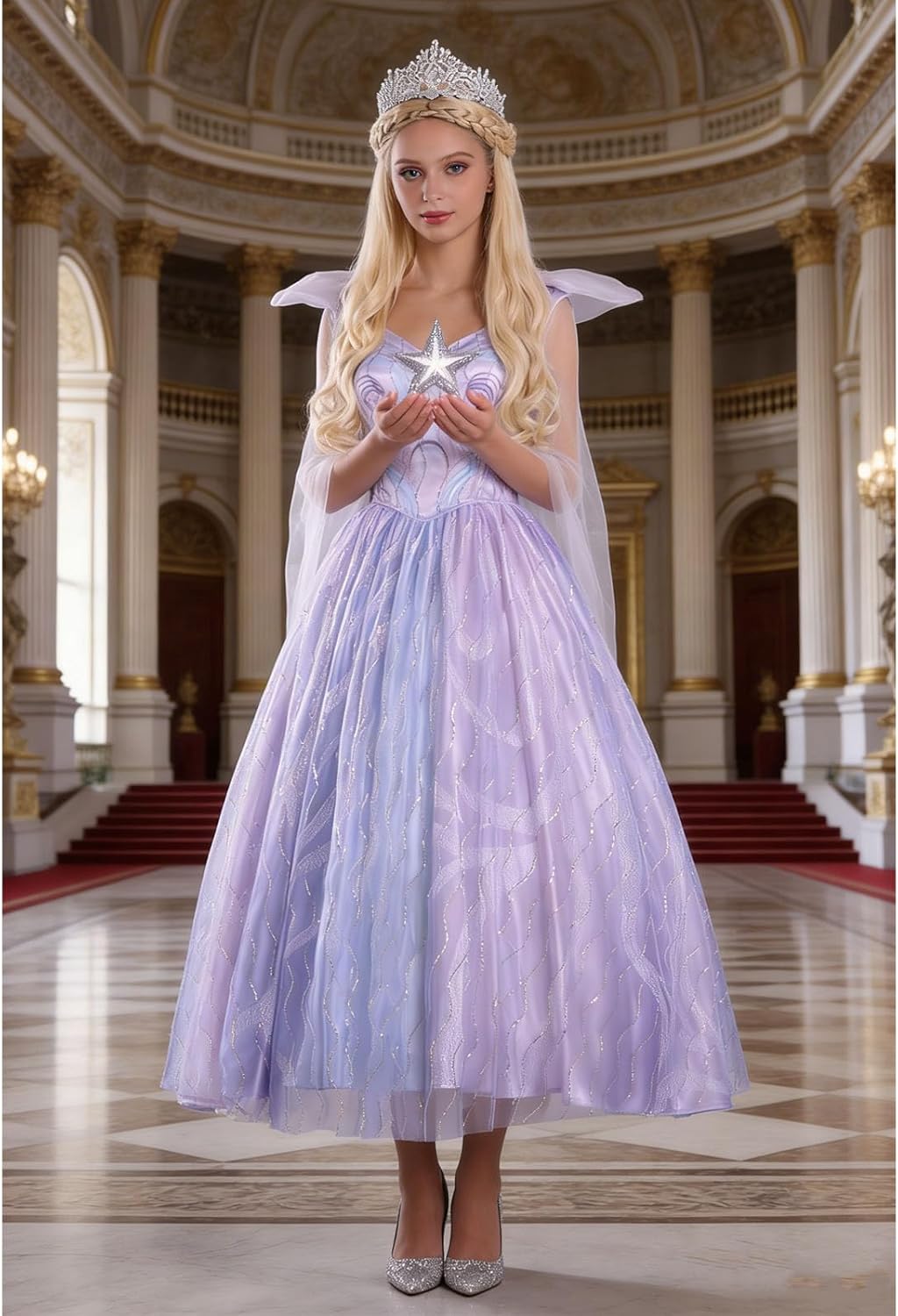 Adult Purple Dress Sparkling Dress, Halloween Full Set Dress - Image 6