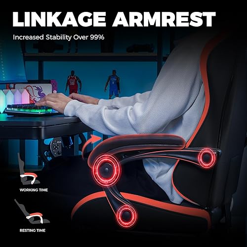 Miniatura 8 de GTPLAYER Silla de Juegos, Sillas de Computadora Ergonómicas para Videojuegos con Reposapiés para Adultos, Silla de Juego de PC Ajustable con Función