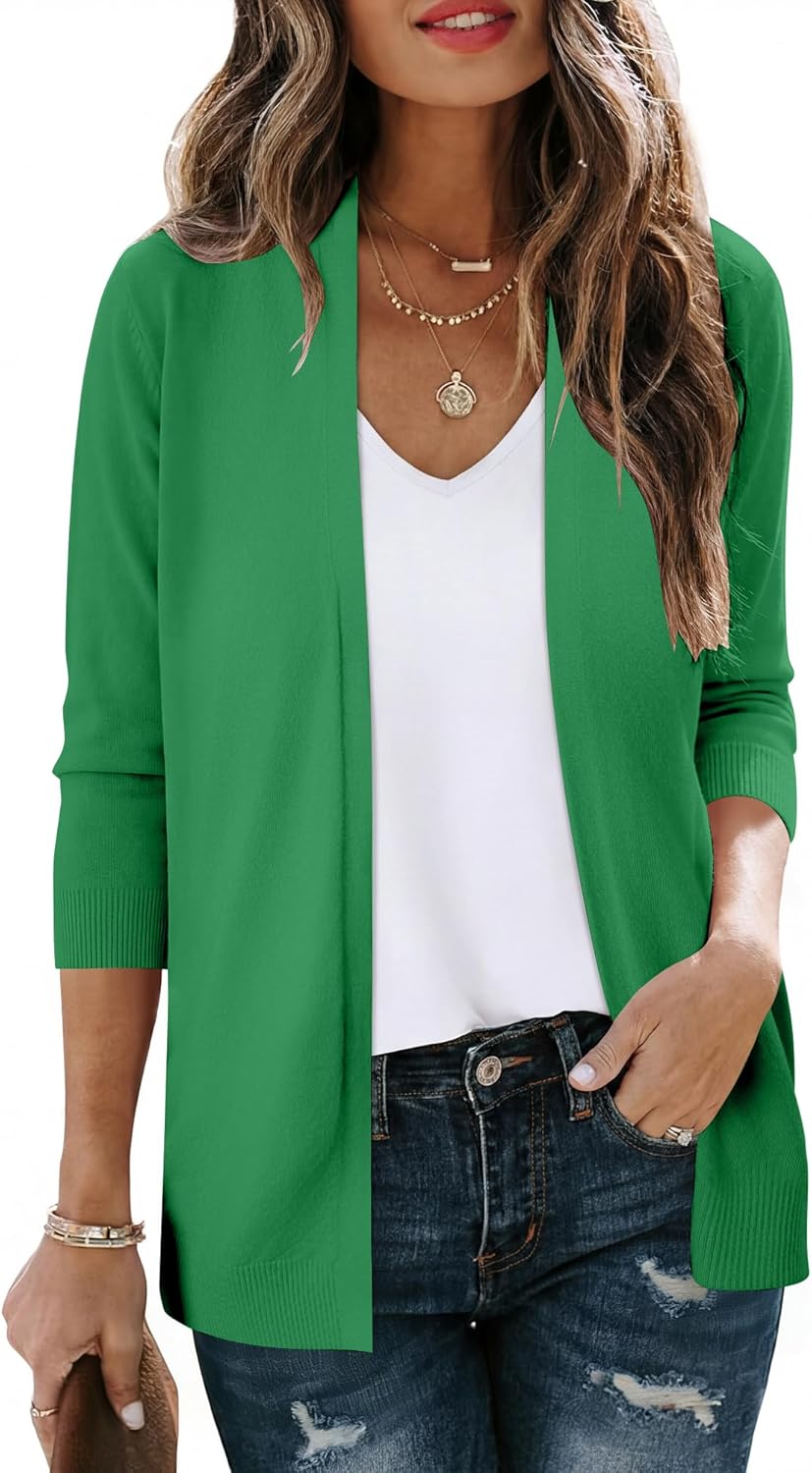 CRAZY GRID Women's Casual Cardigans with Pockets Lightweight Open Front Cardigan Sweaters Dressy Knit Outfits Plain Color - Image 4