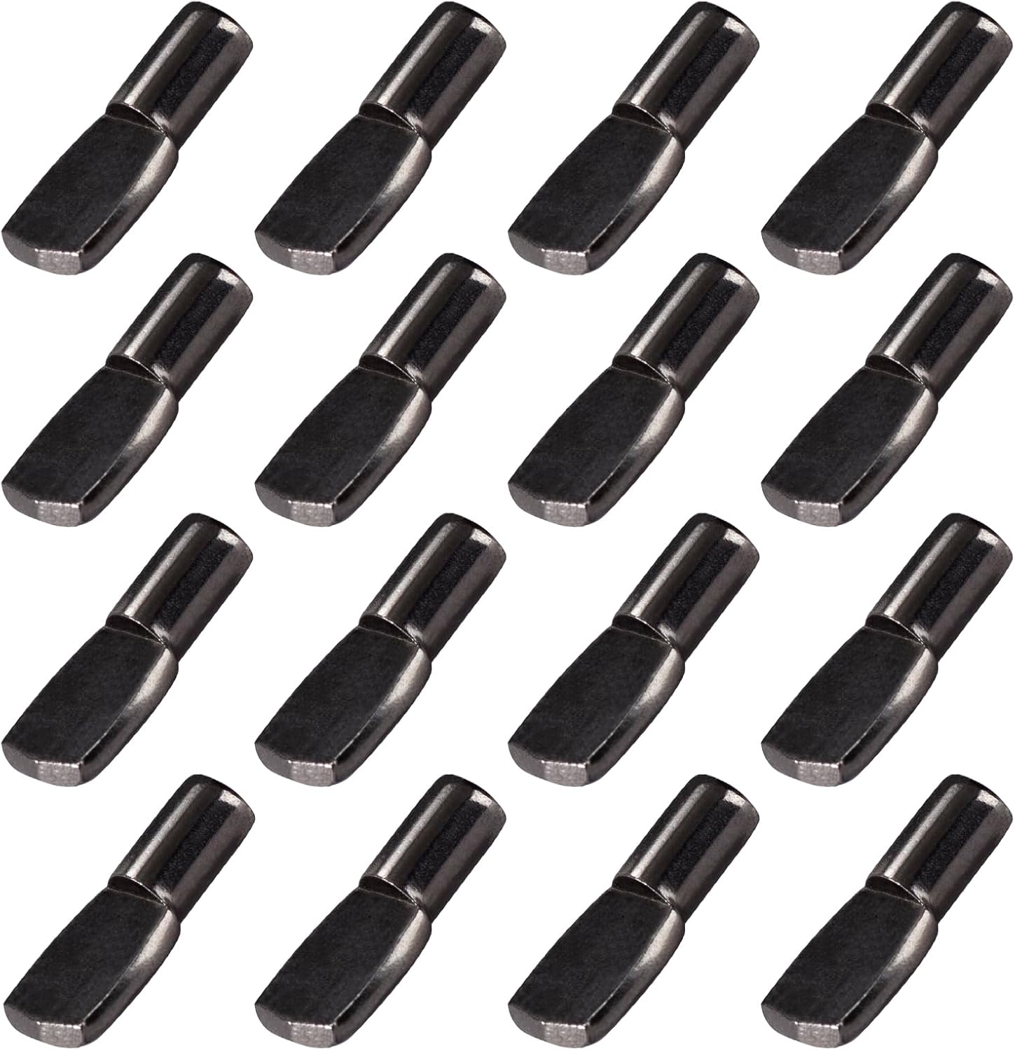 SDTWZW 5mm Shelf Pins Spoon Shape Shelf Support Pegs for Kitchen Cabinet Closet & Bookcass Shelves, 60 Pcs Black Nickel