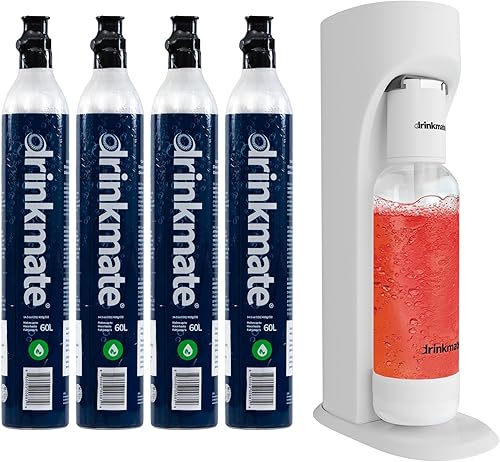 Drinkmate OmniFizz - Paquete de CO2 para hacer bebidas gaseosas, máquina de transmisión de agua con gas y soda que carbonata cualquier bebida,