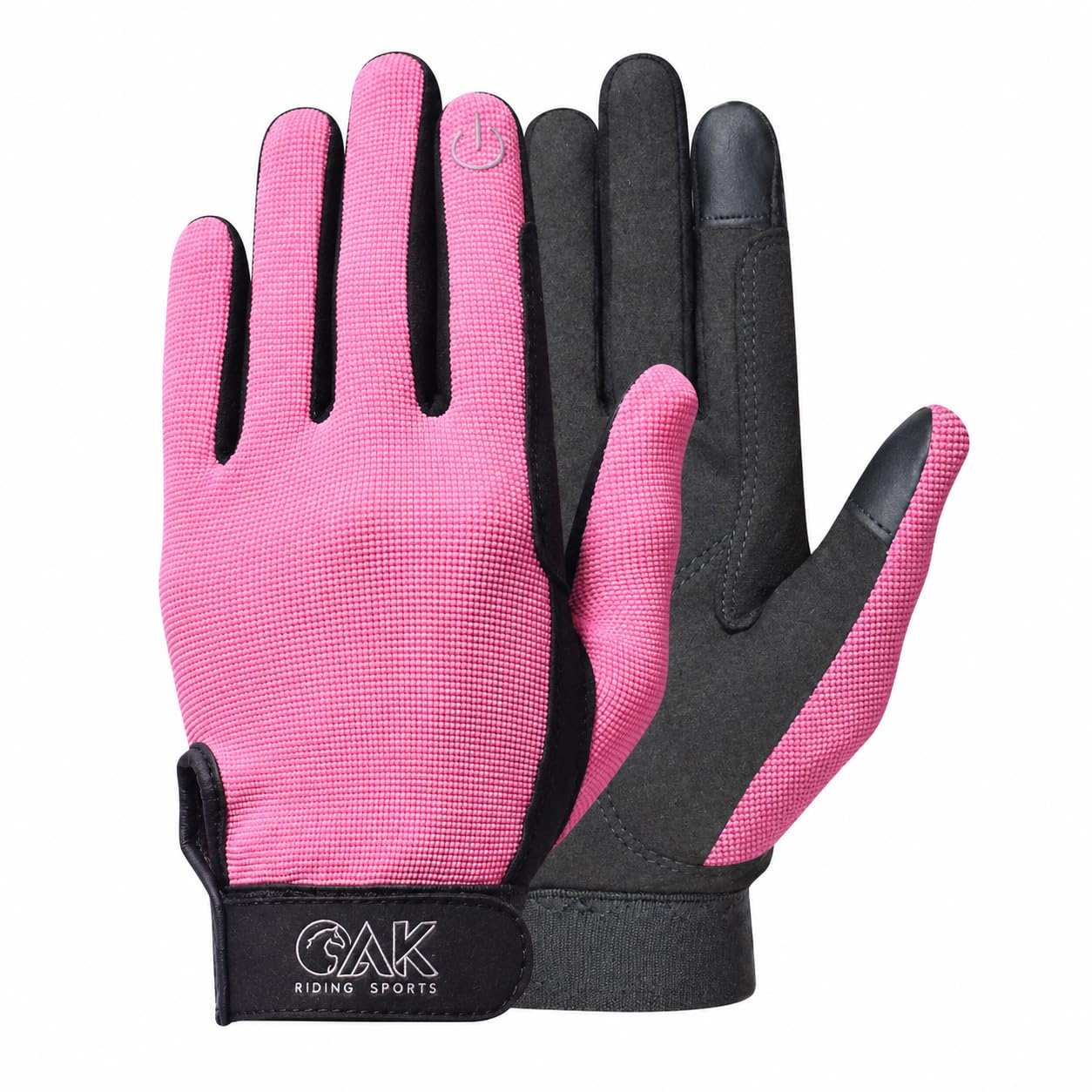 AK Ever Last Micro Suede all season Horse Riding Glove (Black/Pink, 2XS)