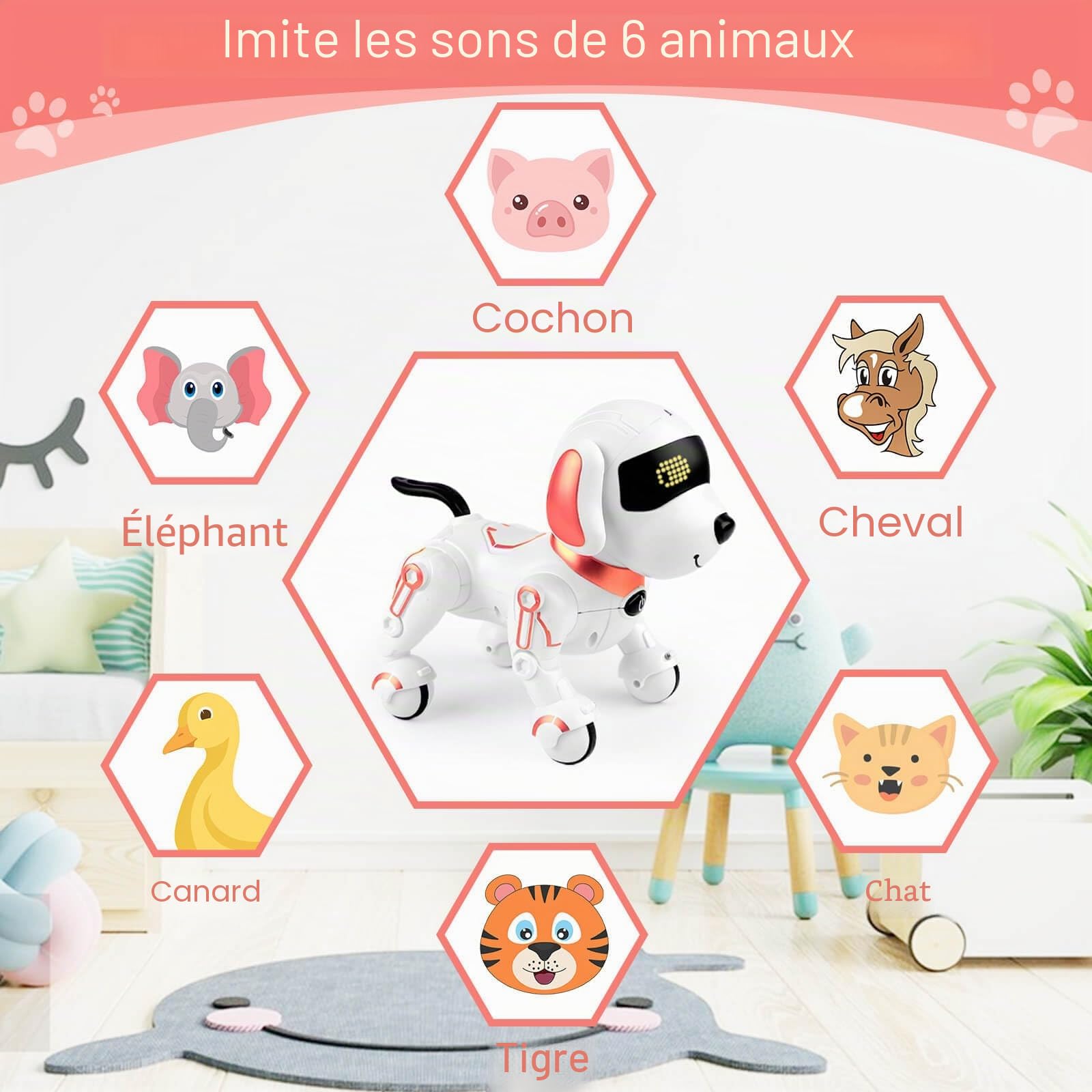 Jouet pour fille garçon de 8 ans et plus : robot chien télécommandé, jouet à partir de 8, 9, 10, 11, 12 ans, idée de cadeau d'anniversaire pour fille et garçon, chien robot, jouet pour enfants