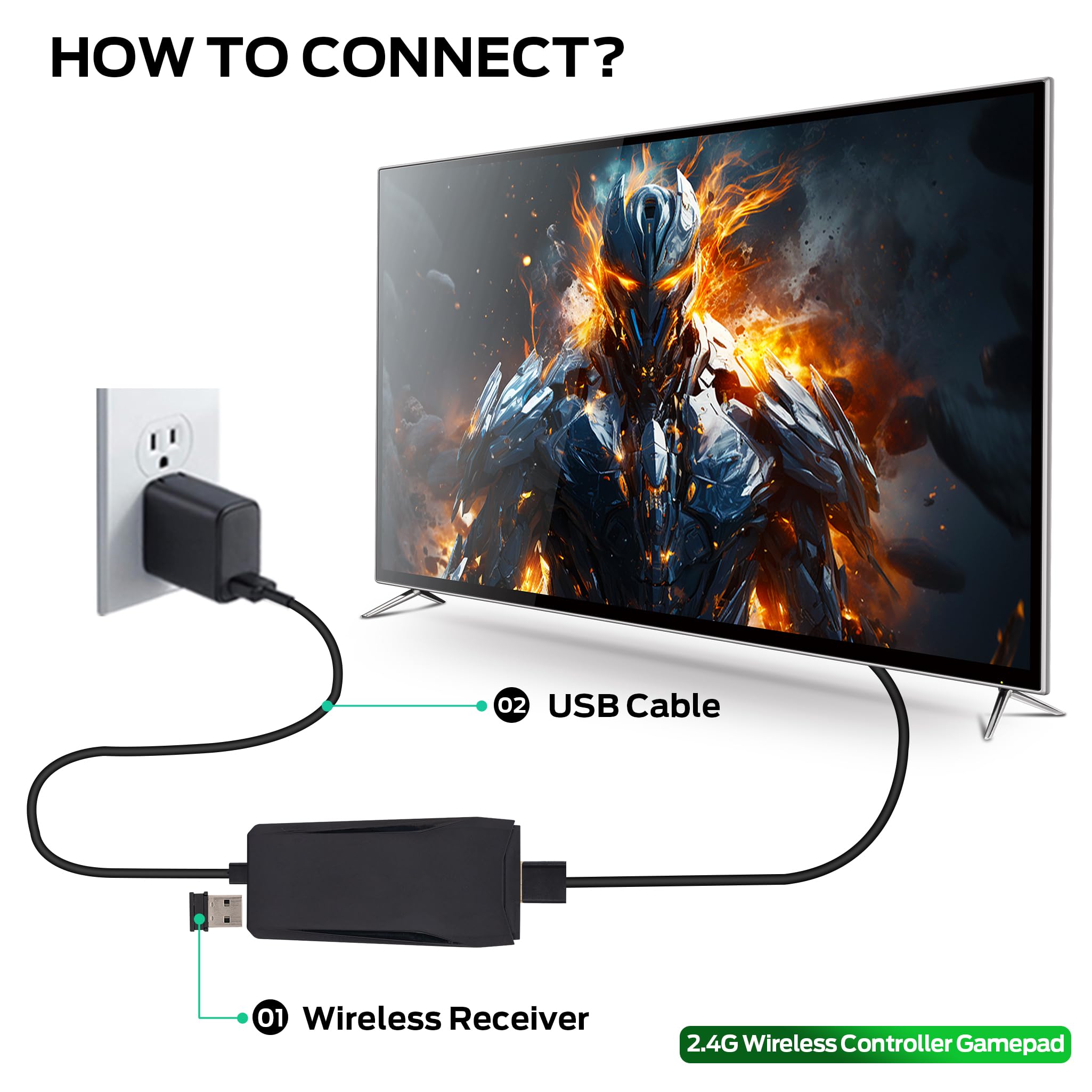 Wireless Retro Game, 25000+ Games Built-in, 4K HDMI Output, 9 Emulators, Dual 2.4GHz Wireless Game