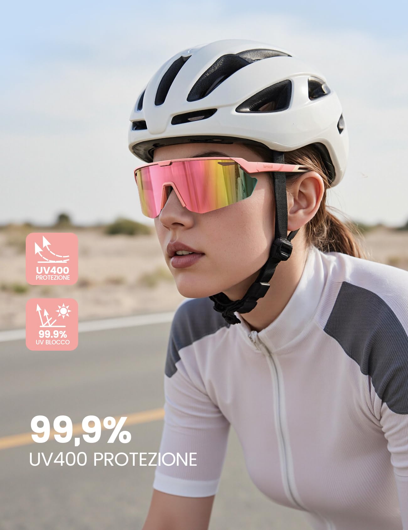 Lamicall Polarized Cycling Sunglasses, [24g Ultralight] Anti-UV400, TR90-Frame, Adjustable Nose Pin, Sports Sunglasses for Men and Women, for Fishing/Running/Outdoor Sports - 3