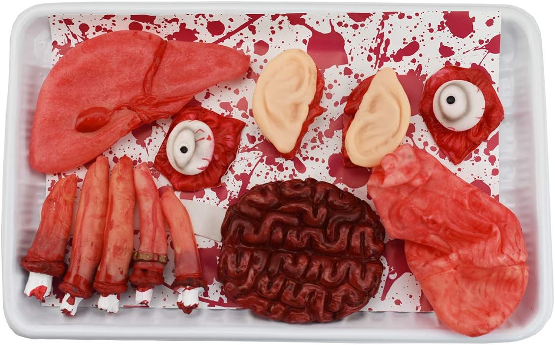 Halloween Blood Props Fake Scary Severed Broken Body Parts for Halloween, Haunted House Zombie Party Decorations Supplies
