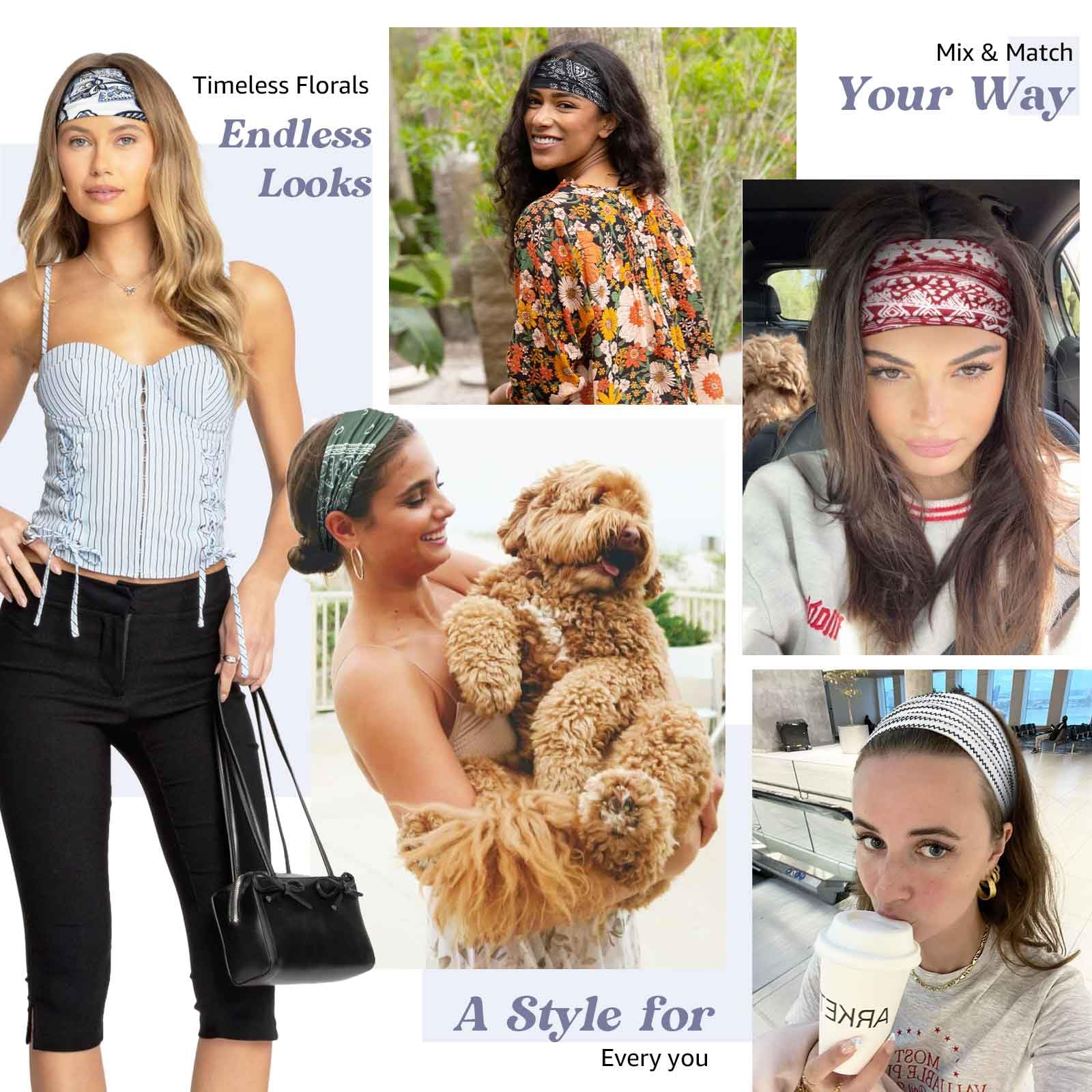 BELEVO 8 Pcs Headbands for Women's Hair, Elastic Soft Head Bands Adult Women No-Slip Yoga Sports Fashion Accessories - Image 3